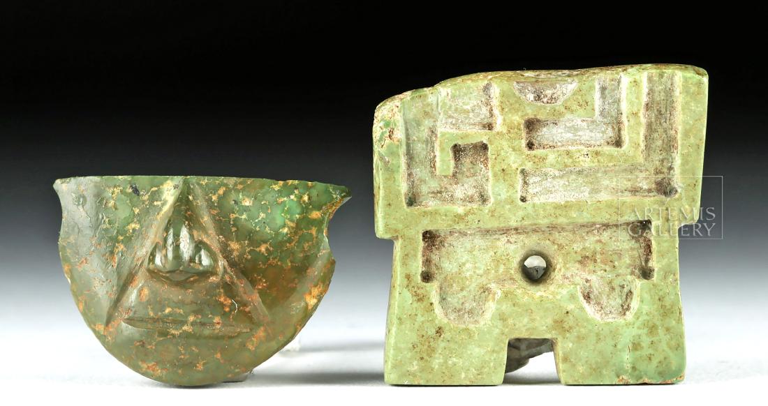 Pair of Mayan Greenstone Fragments (1 of 4)