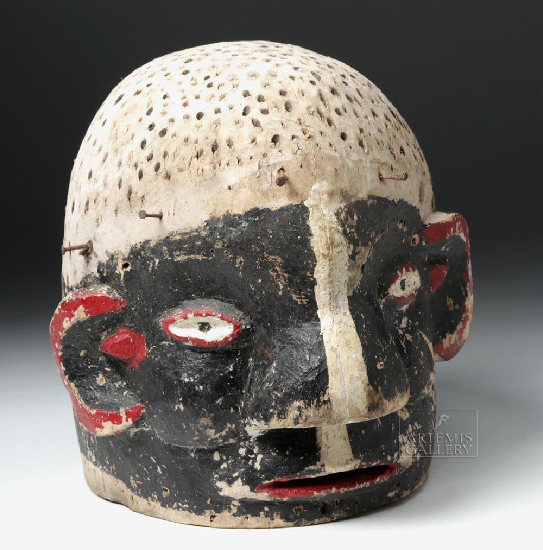 Early 20th C. African E. Nigerian Wood Helmet Mask (1 of 7)
