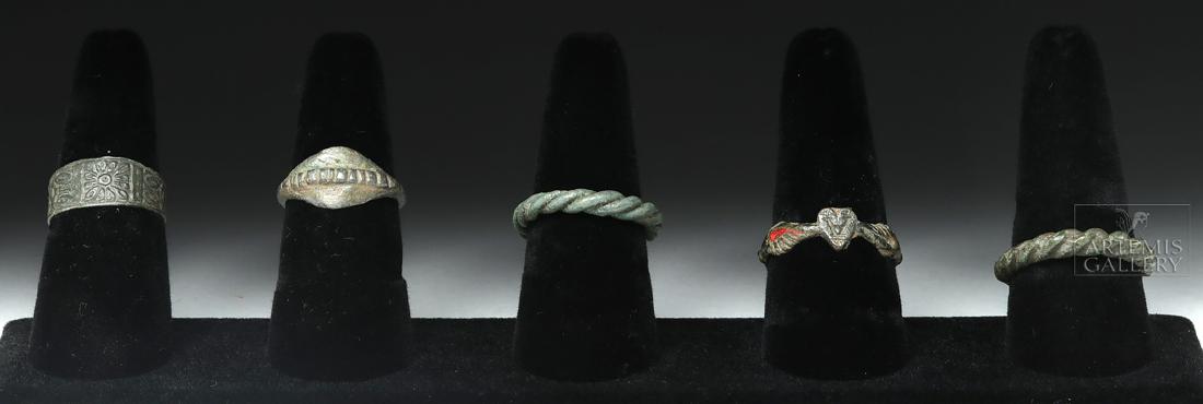 Five Viking & Medieval Bronze Rings (1 of 5)