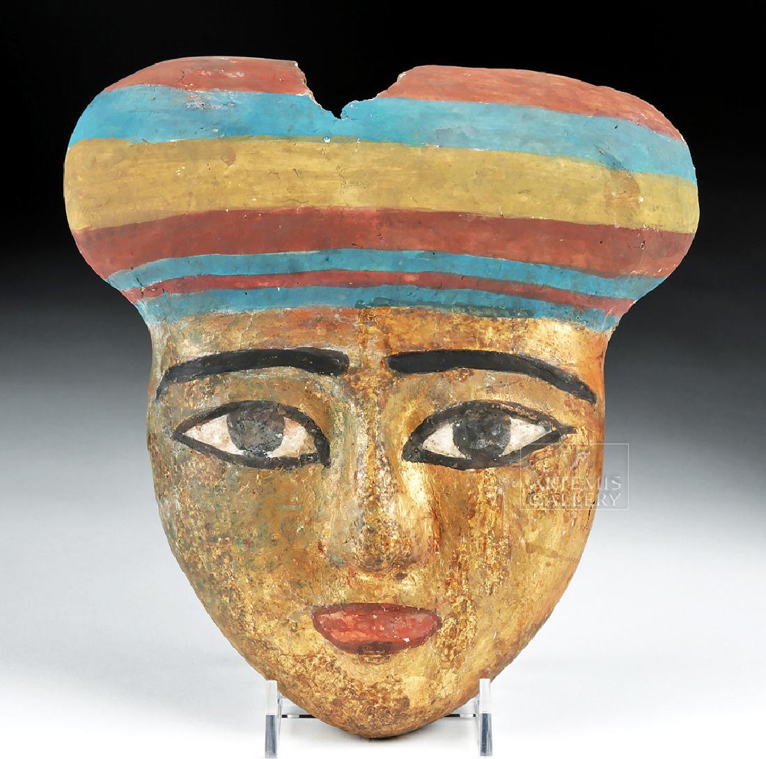 Egyptian Gilded / Painted Wood Mummy Mask (1 of 5)