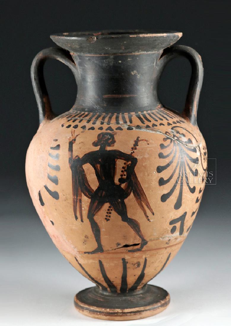 Etruscan Black-Figure Amphora - Figure & Palmettes (1 of 7)