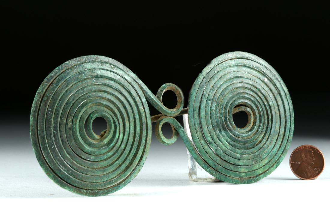 Large Greek Bronze Double Spiral Fibula (1 of 3)