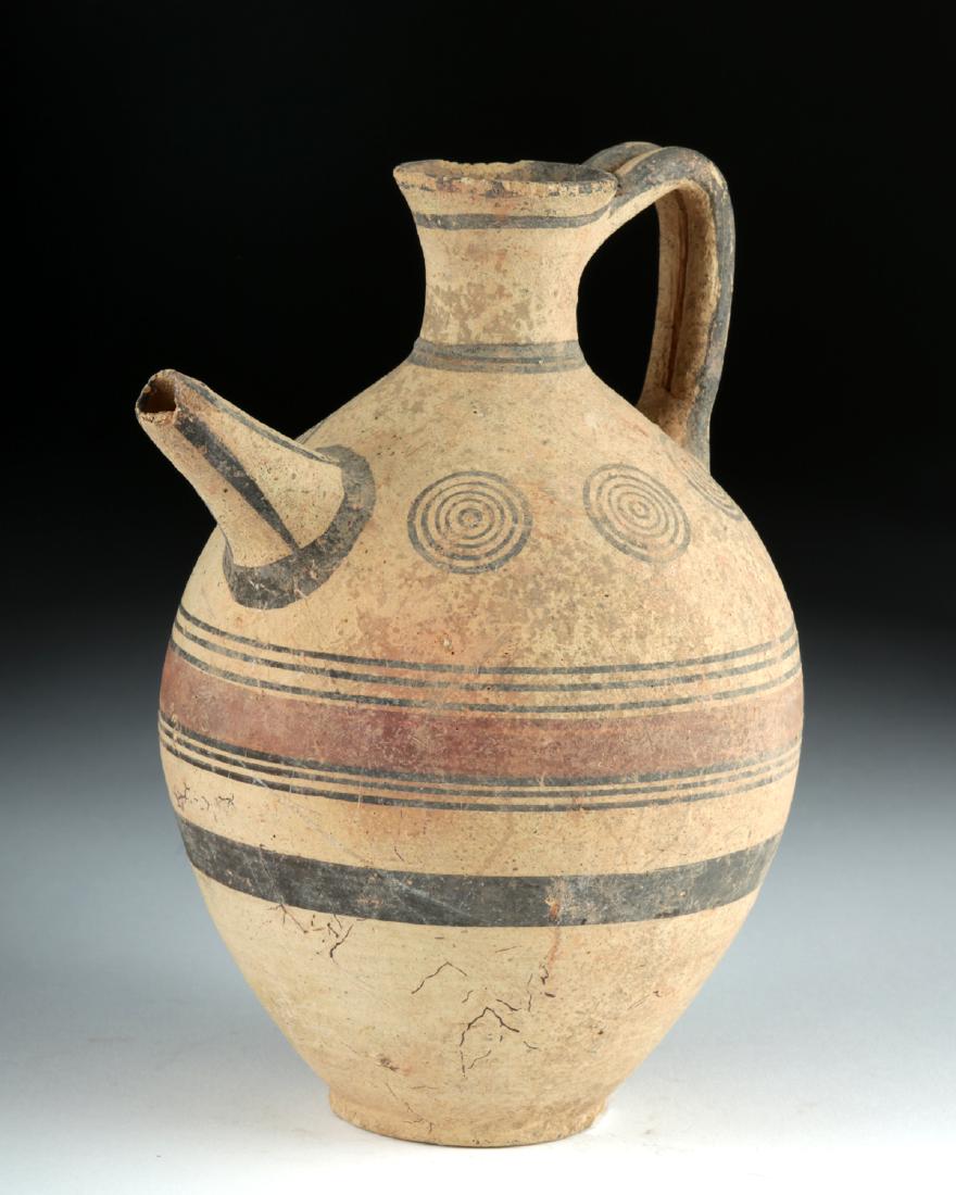 Cypriot Terracotta Spouted Jug - Target Motifs (1 of 6)