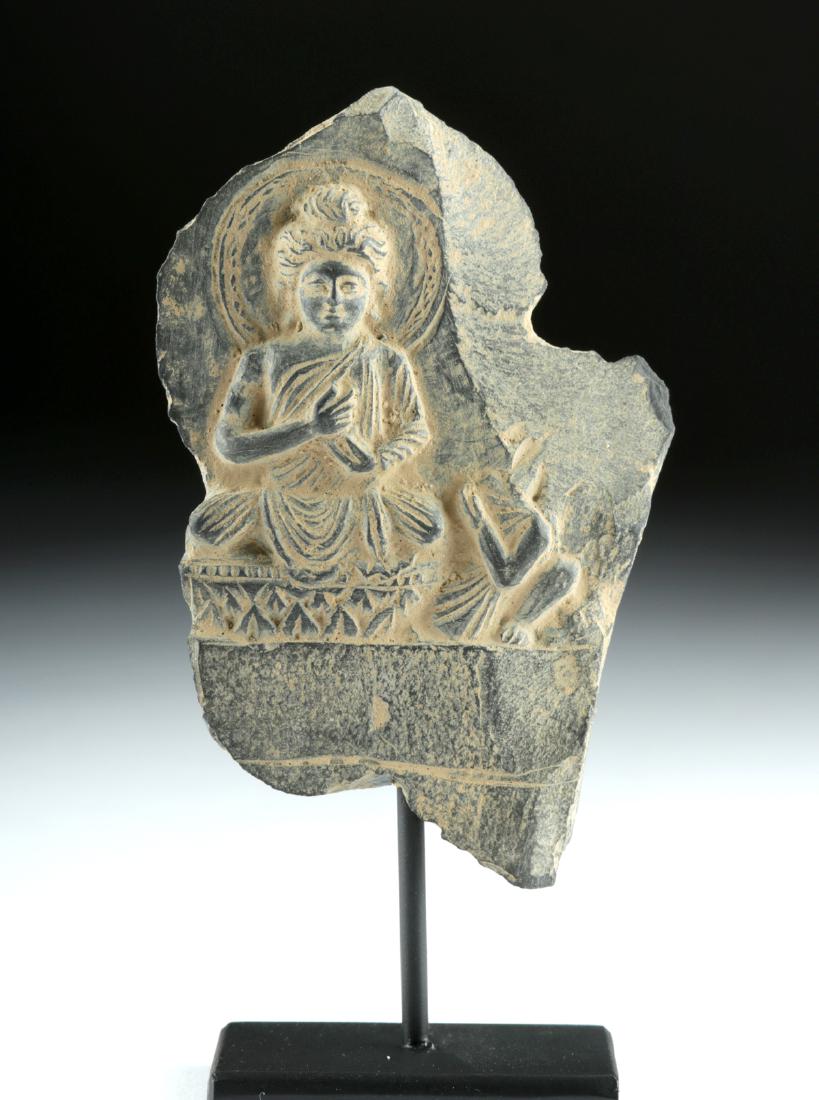 Gandharan Schist Panel - Seated Buddha (1 of 4)