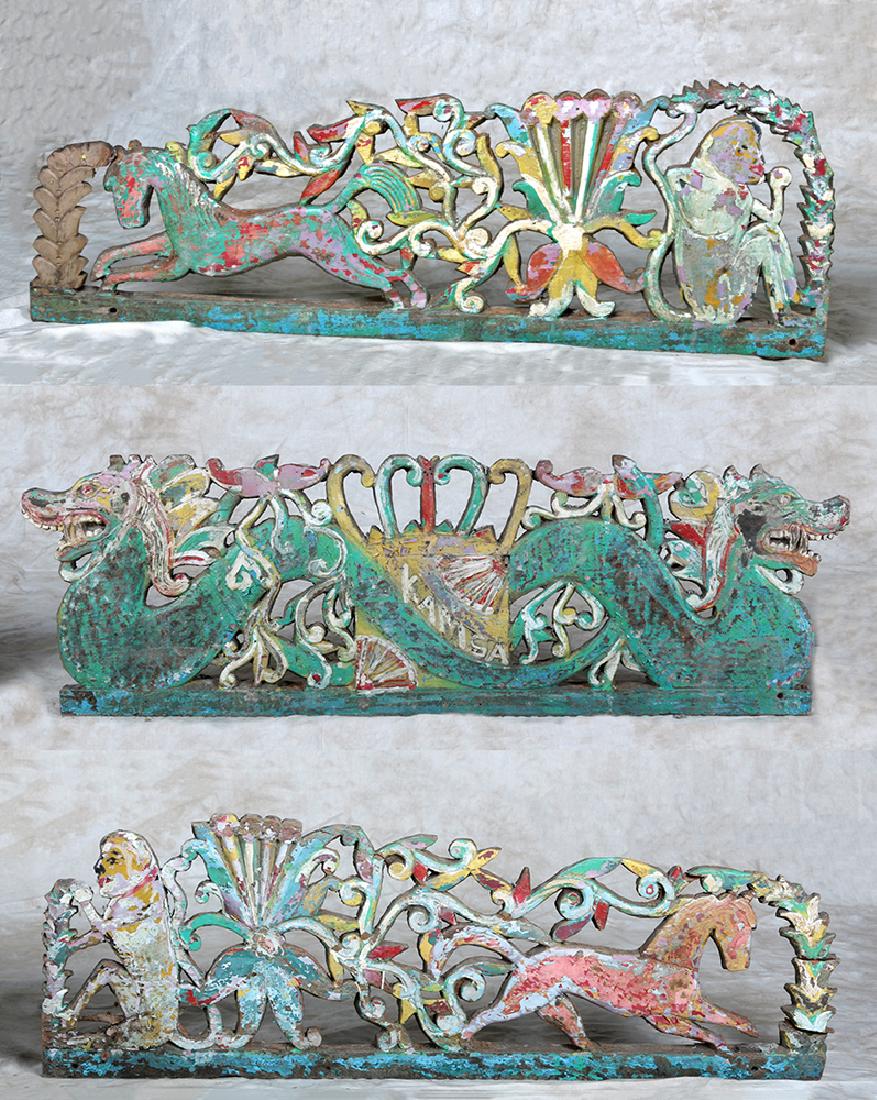 19th C. Indian Painted Wood Borders - Animals (3) (1 of 7)
