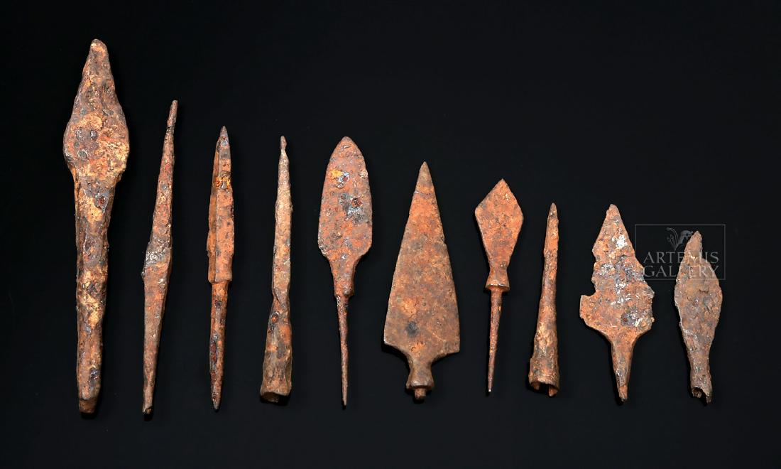 Ten Roman Iron Projectile Points - Ex Piscopo (1 of 4)