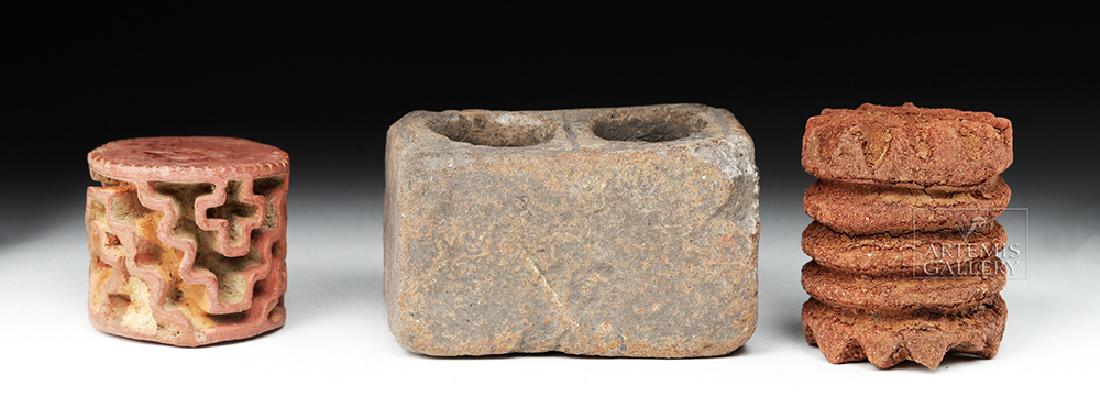Pair of West Mexican Ceramic Stamps + Candelero (1 of 7)