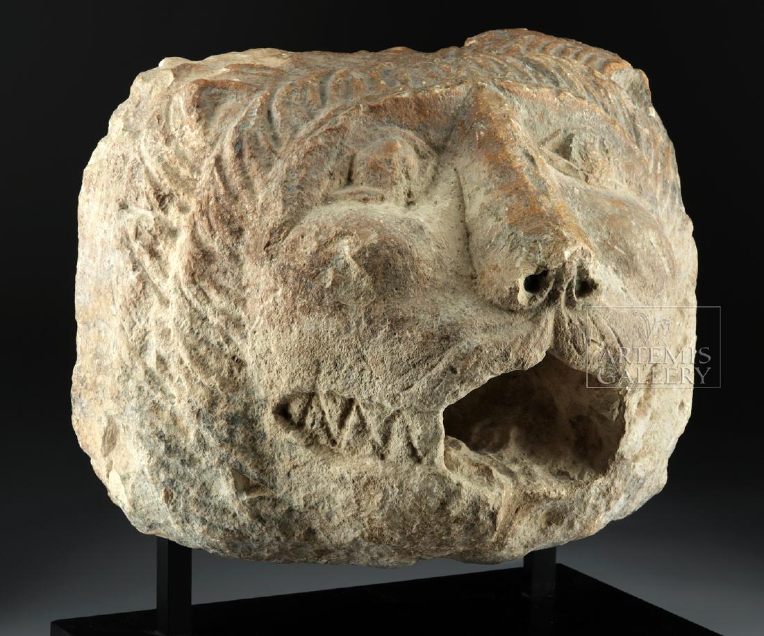 Large / Impressive Roman Stone Lion Head Spout (1 of 4)