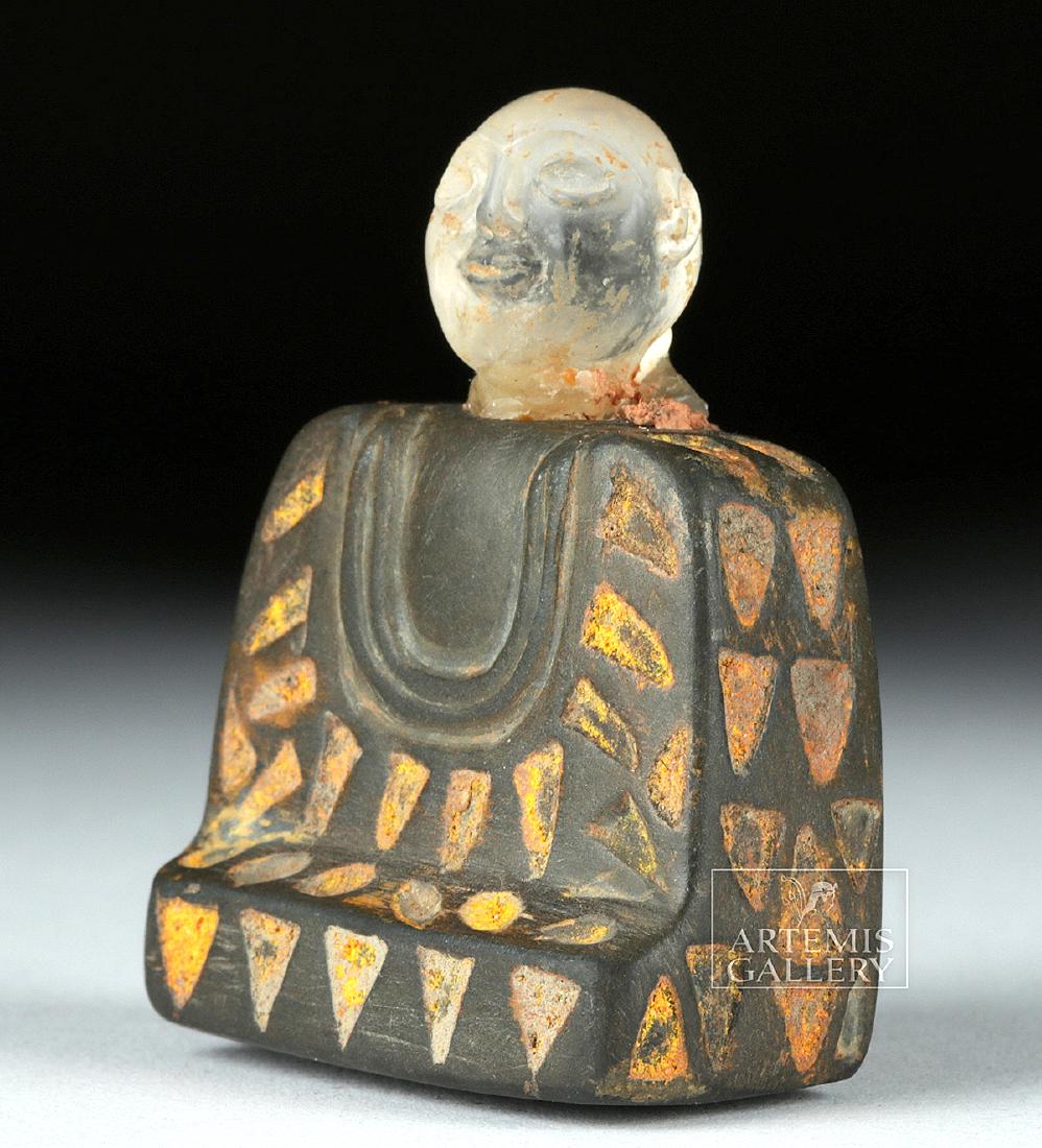 Bactrian Composite Stone Idol, Chlorite w/ Crystal (1 of 5)