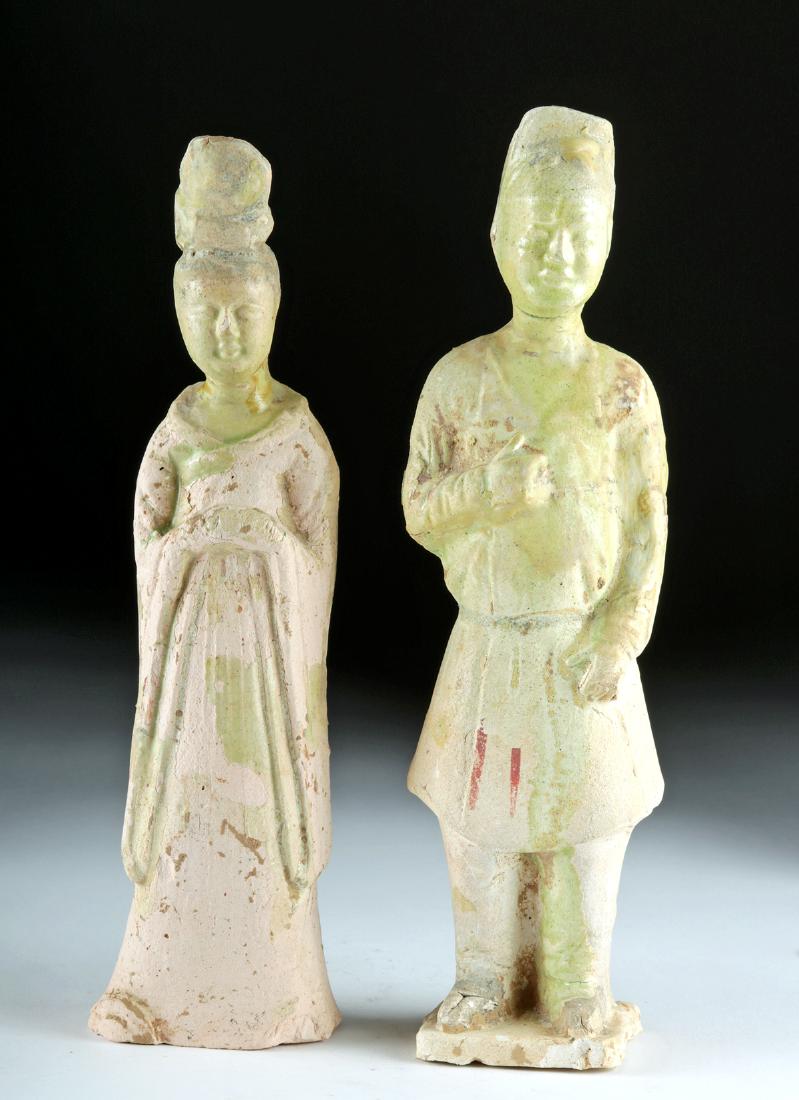 Late Sui / Early Tang Dynasty Straw Glazed Pottery (pr) (1 of 4)