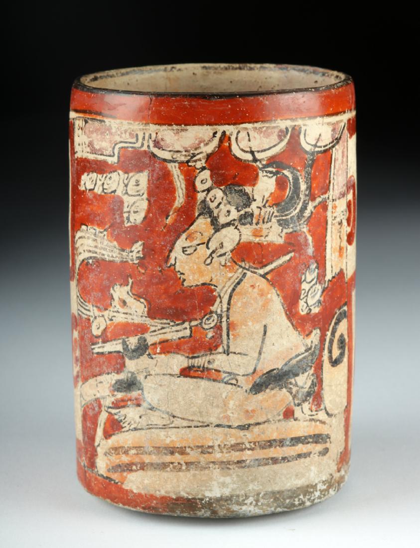Mayan Cylinder w/ Scribes + Kerr Rollout, ex-Sotheby's (1 of 7)