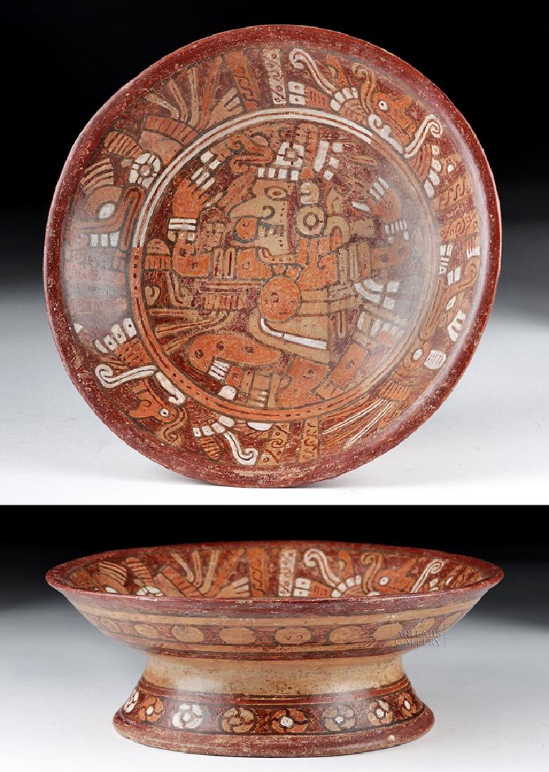 Aztec Polychrome Footed Bowl - Gods and Trophy Heads (1 of 8)