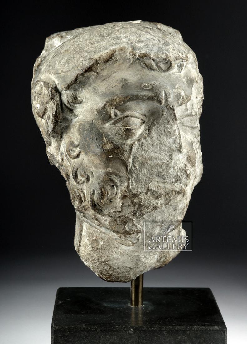 Large Roman Stone Head of Bearded Soldier (1 of 5)