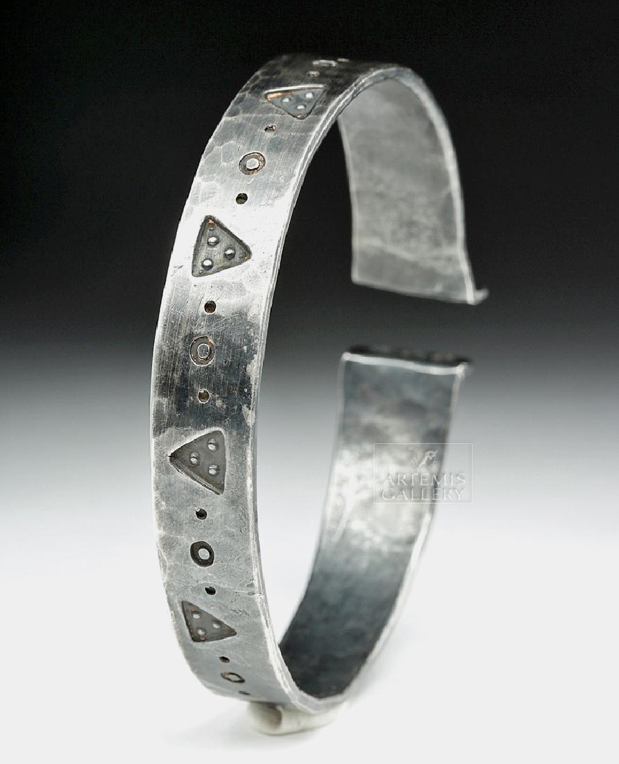 Viking Silver Bracelet w/ Stamped Designs - 49.3 g (1 of 6)