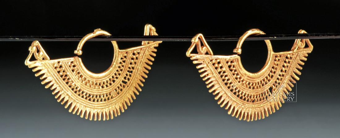 Matched Pair of Sinu 14K Gold Earrings - 10.6 grams (1 of 3)