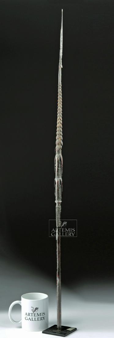 Mid-20th C. Papua New Guinea Wooden Spear w/ Barbs (1 of 5)