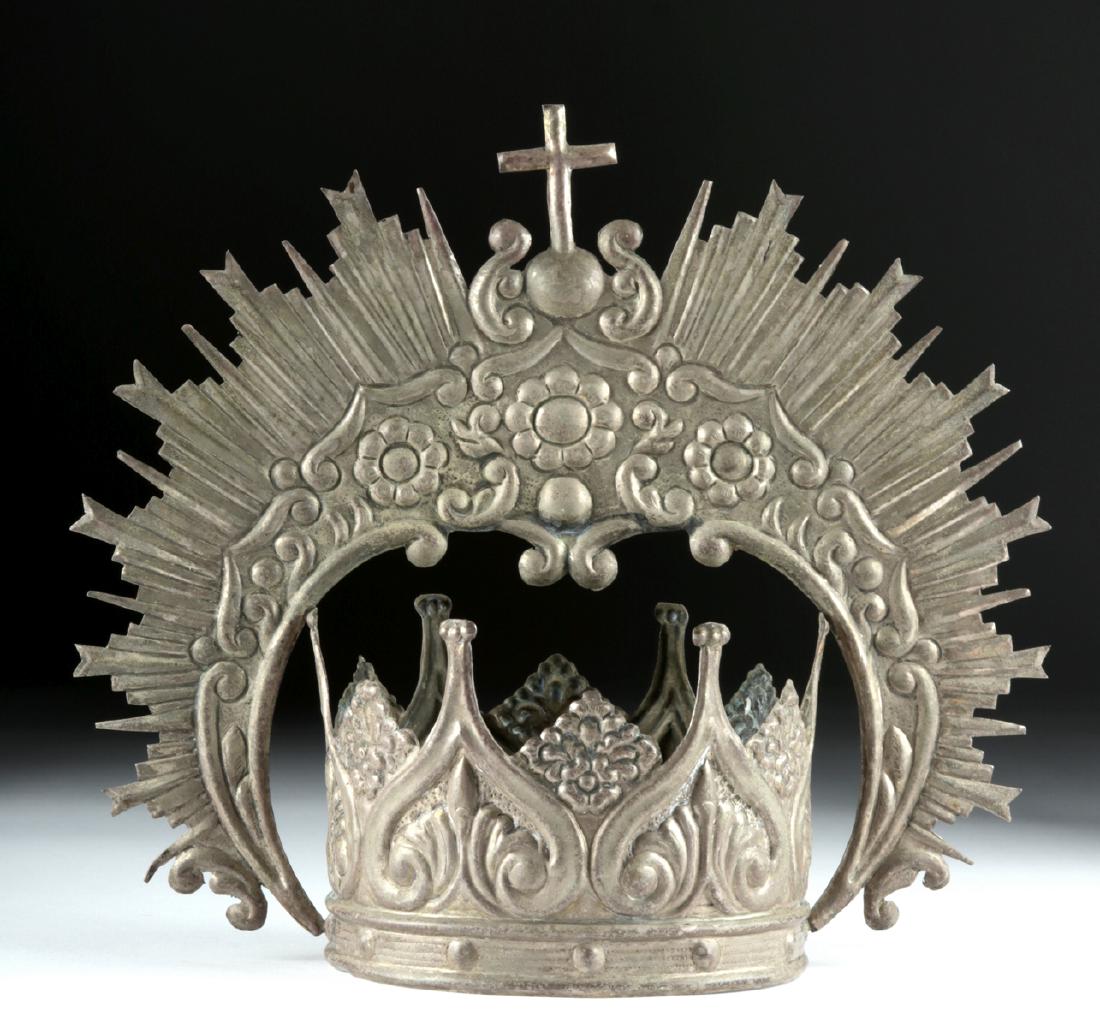 19th C. Mexican Tin Repousse Crown, ex-Historia (1 of 6)
