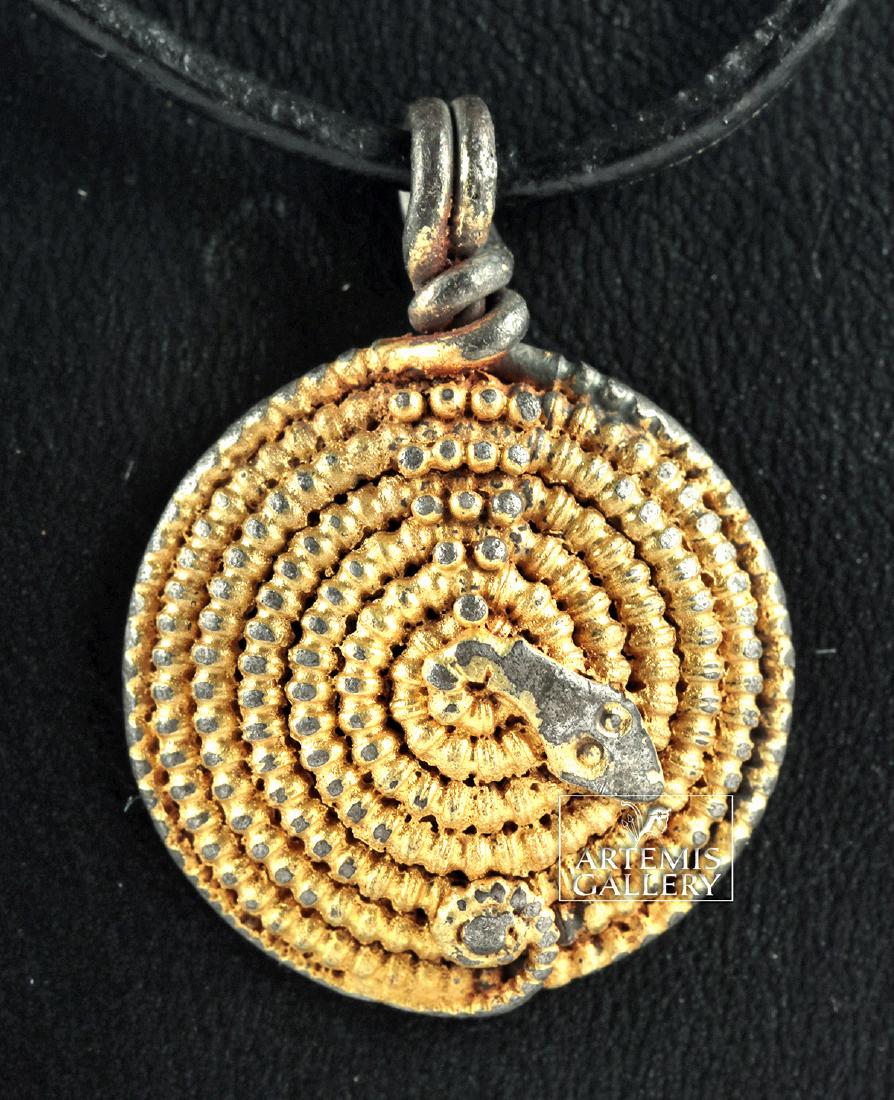 Viking Gilded Silver Snake Pendant - 4.2 grams (1 of 4)