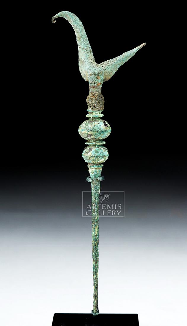 Greek Archaic Bronze Hair Pin with Bird (1 of 6)