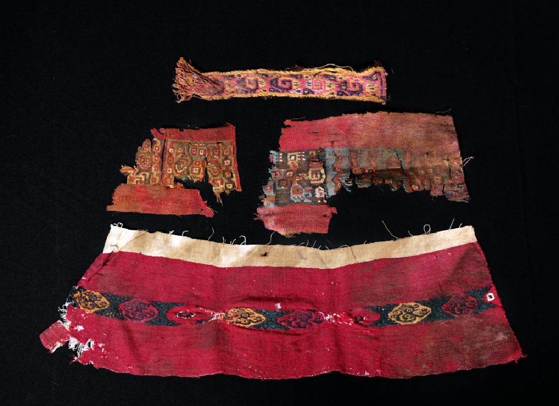 Lot of 4 Peruvian Textile Fragments (1 of 2)