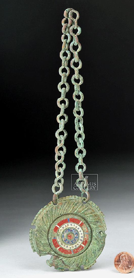 Roman Enameled Bronze Ornament + Chain (1 of 4)