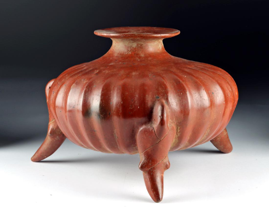 Colima Redware Gadrooned Olla w/ Parrot Legs (1 of 6)