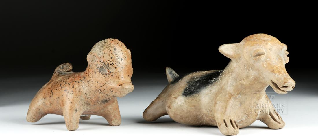 Lot of 2 Exhibited Nayarit & Jalisco Pottery Puppy Dogs (1 of 7)