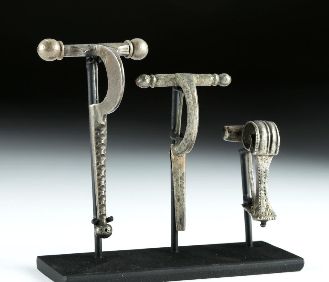 Lot of 3 Roman Copper-Silver Alloy Military Fibulae (1 of 4)