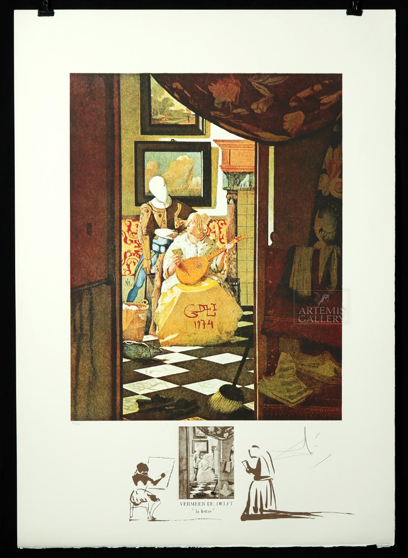 Signed Dali Lithograph "Vermeer de Delft..." - 1974 (1 of 4)
