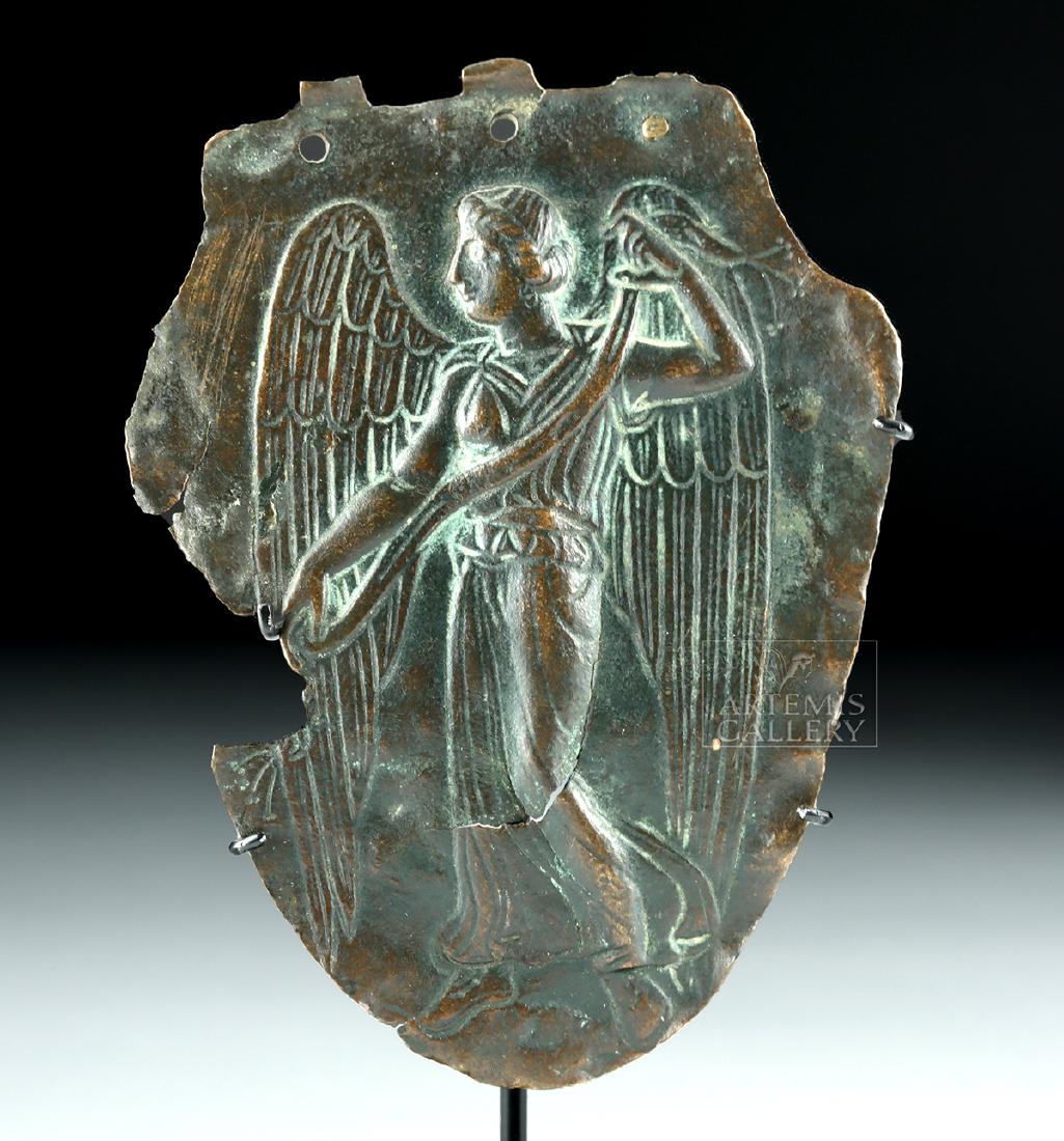 Greek Bronze Helmet Cheek Piece w/ Nike, ex-Sotheby's (1 of 4)