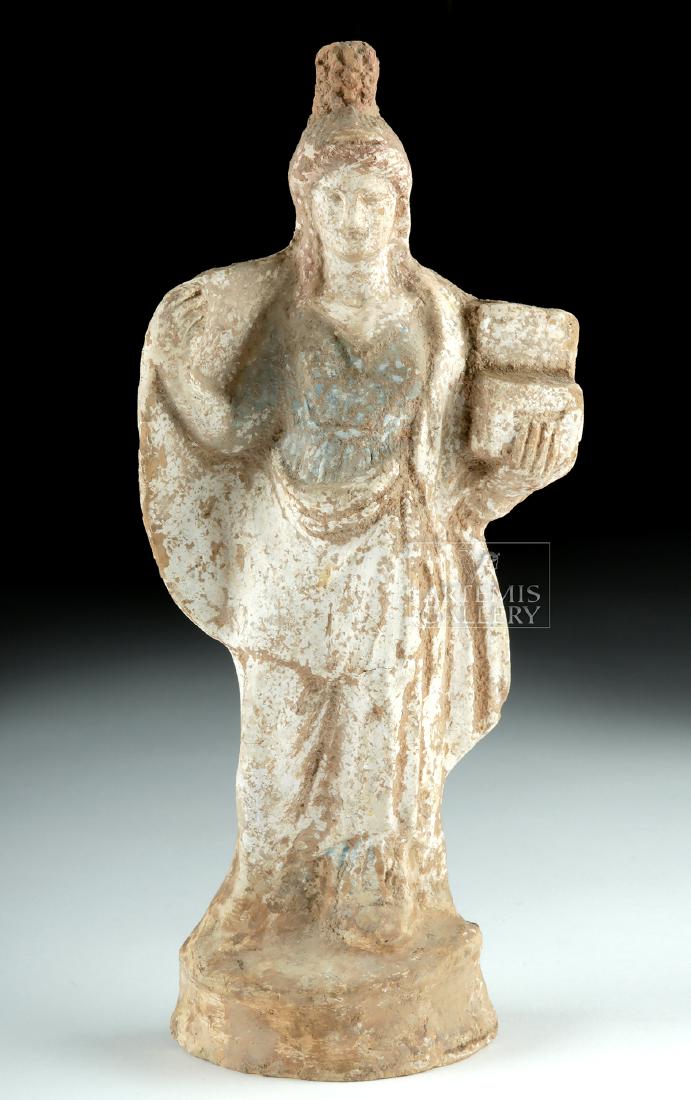 Greek Tanagra Terracotta Polychrome Standing Figure (1 of 6)