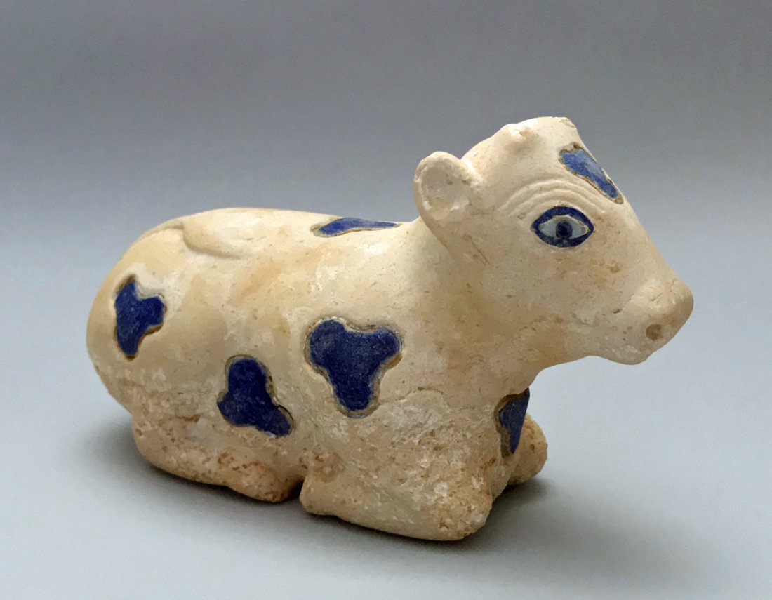 Mesopotamian Stone Bull w/ Lapis Lazuli - CIRAM Test (1 of 8)