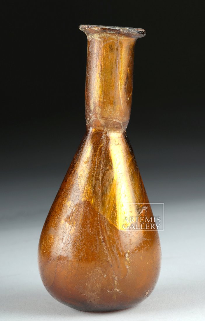 Roman Glass Unguentarium - Deep Amber Color (1 of 5)