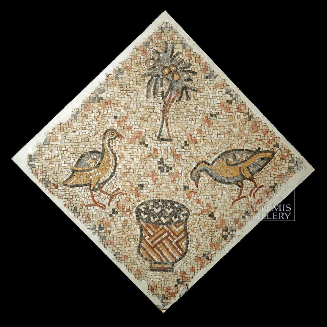 Roman Mosaic w/ Birds, Urn, Palm for Victory & Peace (1 of 3)
