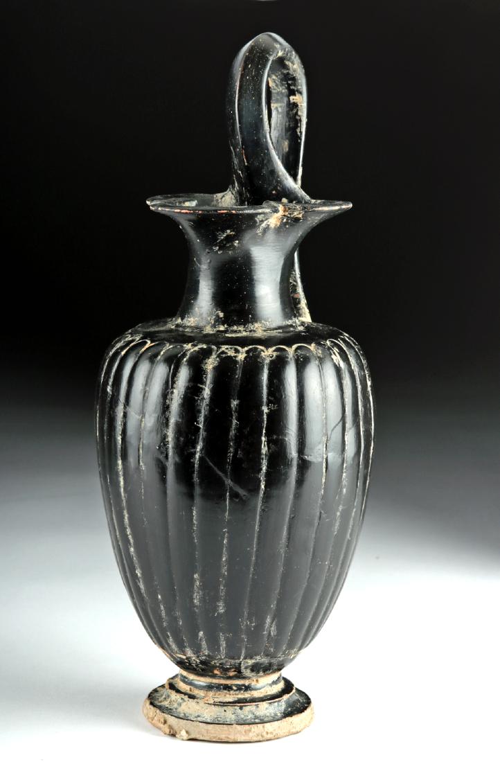Large Greek Campanian Blackware Trefoil Oinochoe (1 of 6)