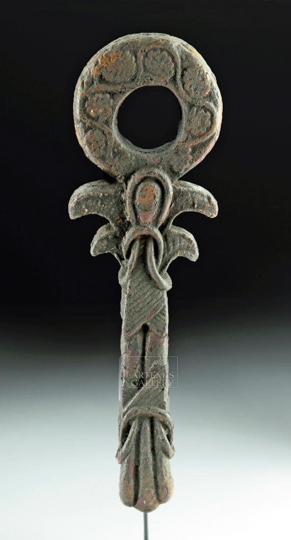 Late 19th C. Nepalese Wooden Churn Neti / Handle (1 of 4)