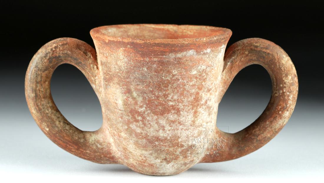 Hellenistic Greek Redware Cup w/ Twin Handles (1 of 5)