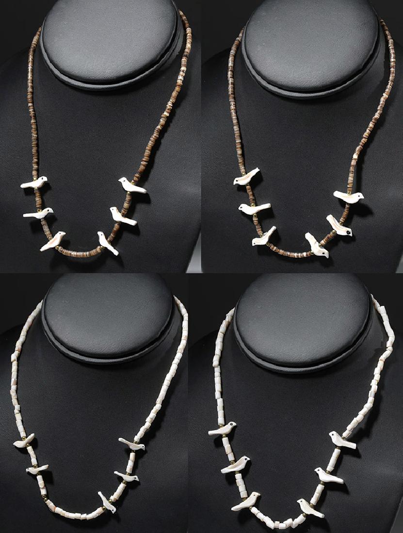 Four 20th C. Native American Bird Fetish Necklaces (1 of 2)