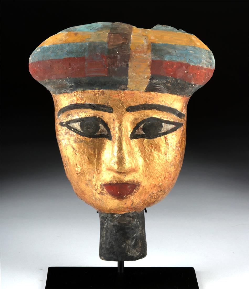 Egyptian Gilded / Painted Wood Mummy Mask - Nov 08, 2018  Artemis 