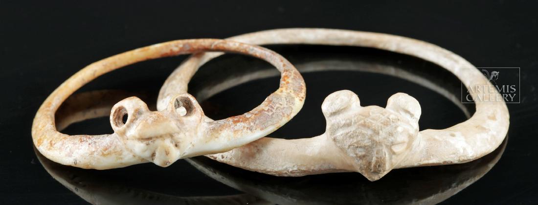Lot of 2 Hohokam Carved Shell Bracelets w/ Zoomorphs (1 of 4)