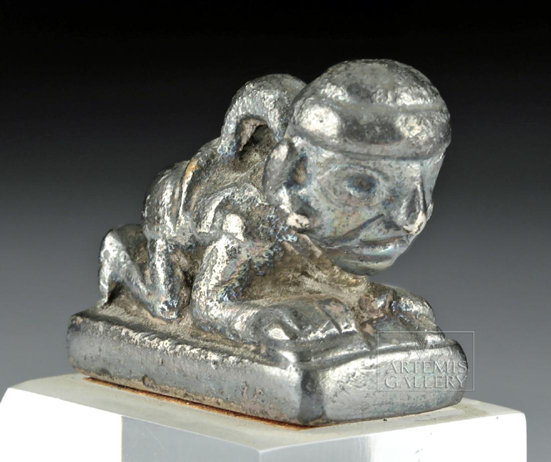 Miniature Moche Silver Figure - Crawling Man (1 of 5)