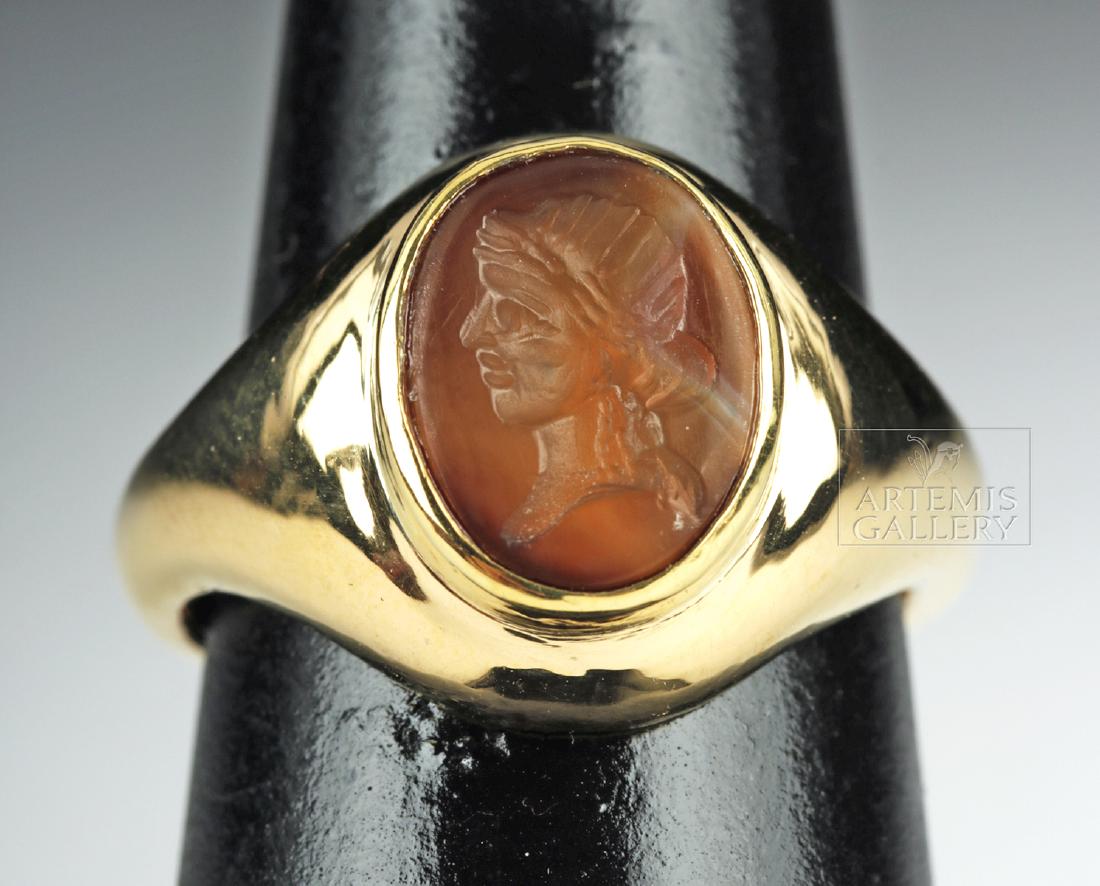 Contemporary 22K Gold & Citrine Intaglio Ring - 9 g (1 of 5)