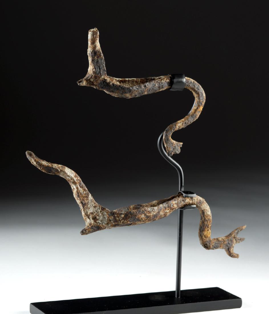 Lot of 2 Very Rare Anglo-Saxon Iron Boat Oil Lamps (1 of 4)