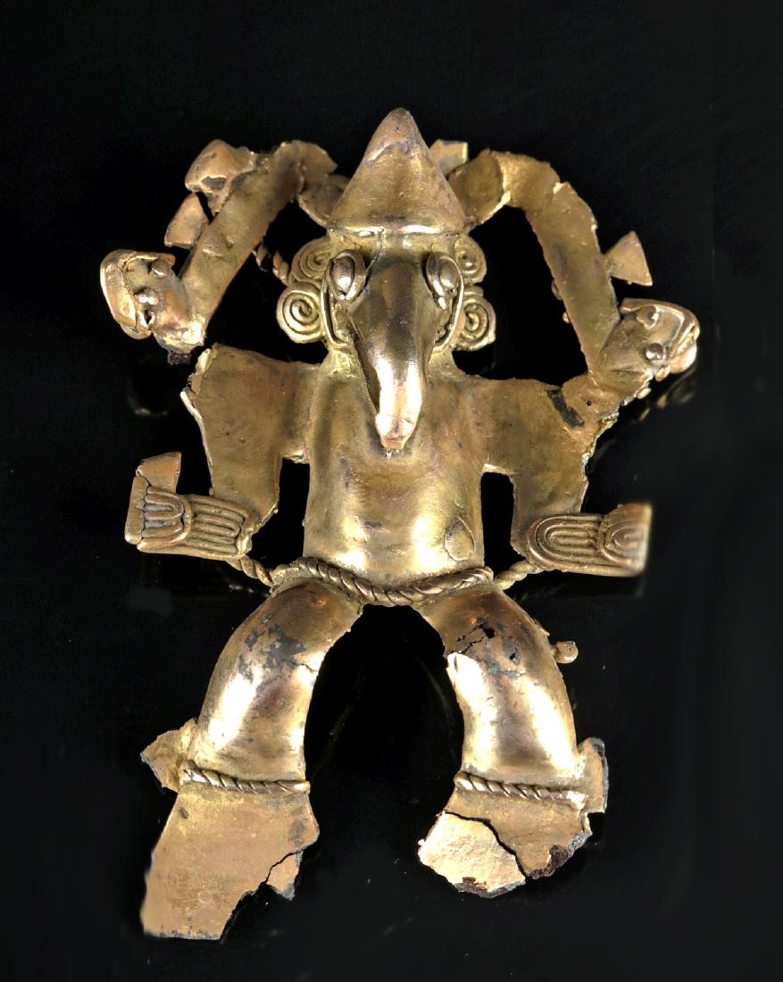 Tairona Tumbaga Amulet of Bird Man (1 of 3)