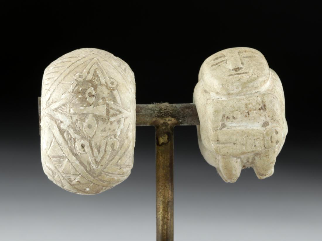 Two Colima Carved Stone Beads (1 of 4)
