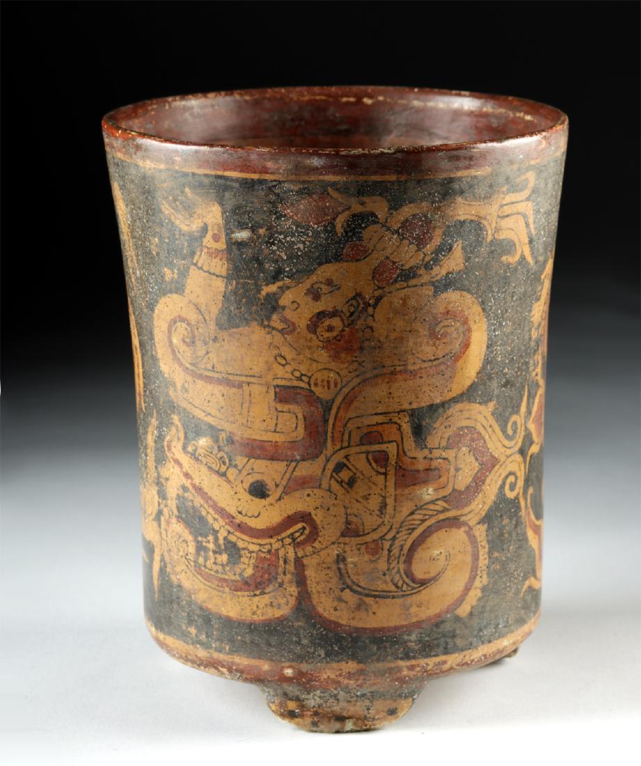 Mayan Polychrome Footed Cylinder Vessel (1 of 6)