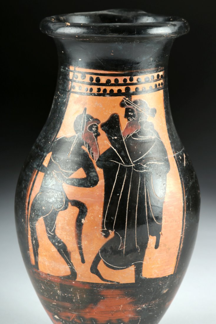 Greek Attic Black Figure Pottery Olpe
