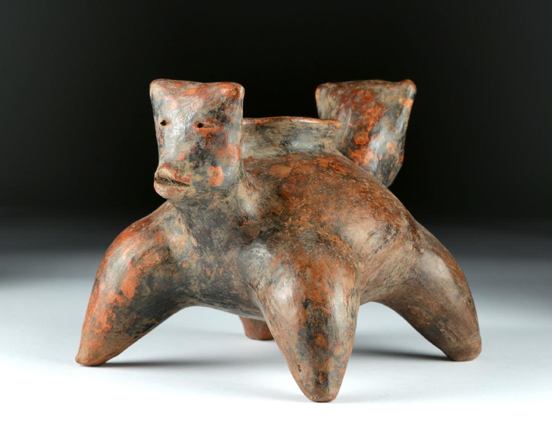 Nayarit Pottery Vessel with Double Dog Heads (1 of 6)