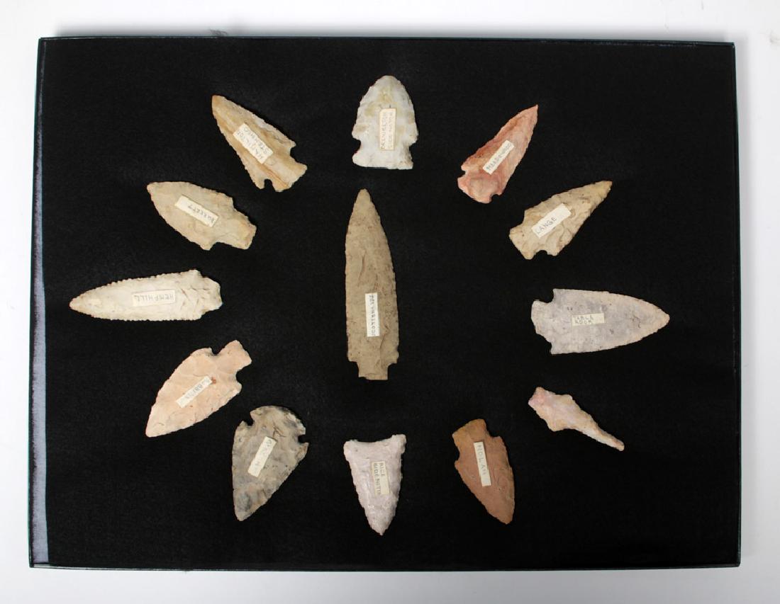 Thirteen Superb Stone Arrowheads - Found Near St. Louis (1 of 3)