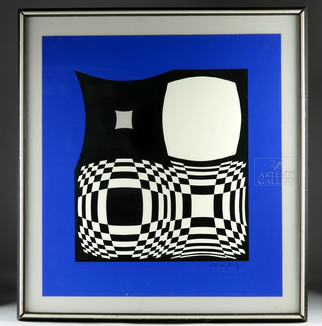 Framed Signed Vasarely Optical Art Serigraph - 1960s (1 of 4)